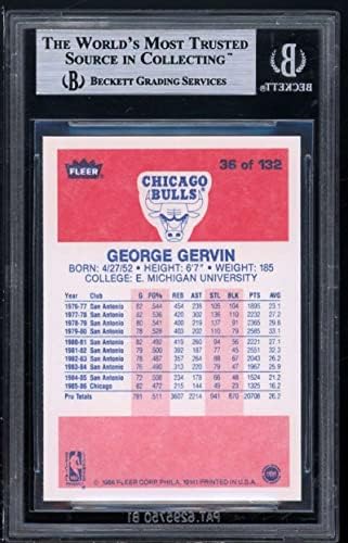George Gervin Card 1986-87 Fleer 36 BGS 9