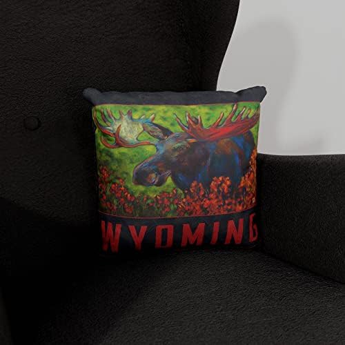 Wyoming jesen Moose Canvas Throw jastuk za kauč ili kauč kod kuće & ured iz ulja slika umjetnika