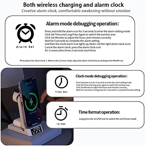 Stalak za bežičnu stanicu za punjenje 3 u 1 za više uređaja Apple Wireless Charger sa satom kompatibilnim
