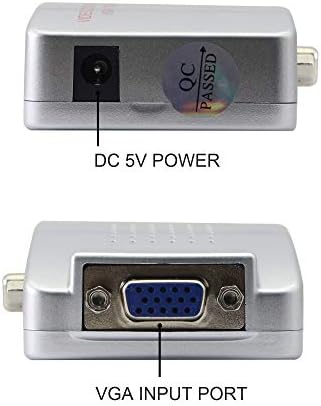 Gintooyun VGA do RCA adaptera, kompozit VGA na video, S-Video Converter, za HDTV, monitore, laptop,
