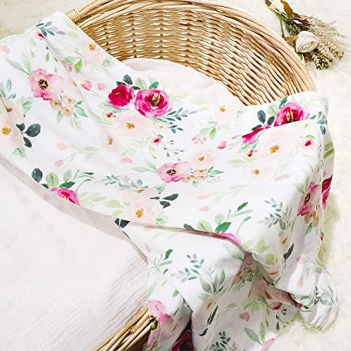 Dječji pokrivač i list krevetića, opremljeni lim krevetić djevojke organski pamučni krevetić, cvjetni