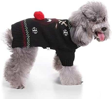 Slatki crni božićni džemper za božićne posude za male pse mačke Zimska topla džemper School Shither