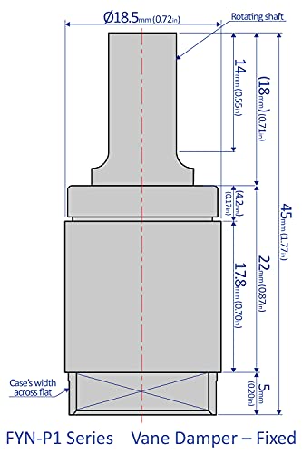 Bansbach EasyLift Fyn-P1-L153 Rotacijski prigušivači / Tip vane, 45 mm x 18,5 mm x 12 mm