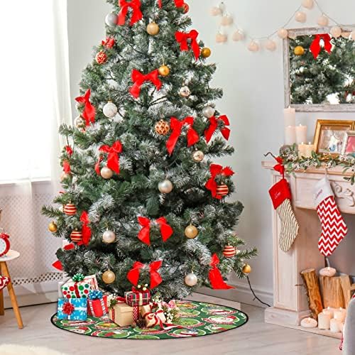 Mnsruu Božićna prostirka - Reverzibilna drveća su suktni podni zaštitnik, smiješni božićni crtani naljepnici