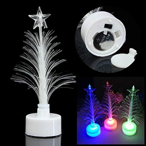 Kisangel LED dekor 1pcs 4. 7-inčni multikolor optički božićno drvce sa štandom Umjetno stablo LED