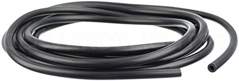 Cleverdelights Crni šuplji gumeni kabel - 1/4 Prečnik - 5 stopa - 1/4 od x 1/8 ID cijevi