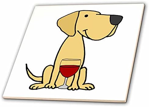 3drose Funny slatka žuta Labrador Retriver pas za piće vino Crtić-pločice