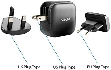 MINIX 66w Turbo 3-Port Gan zidni punjač 2 x USB-C Adapter za brzo punjenje, 1 x USB-A Quick Charge