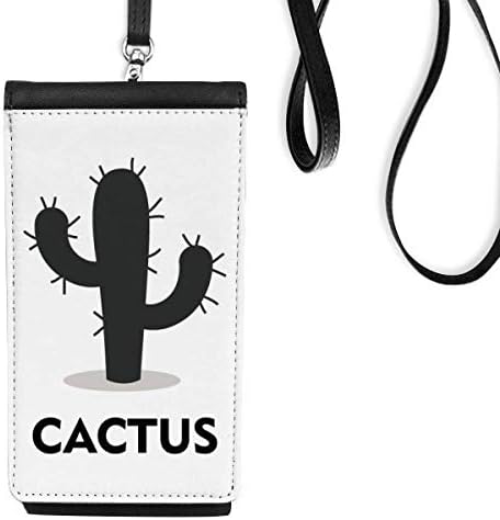 Kaktus zeleni sukulenteri Outline Telefon novčanik torbica Viseće mobilne torbice Crni džep