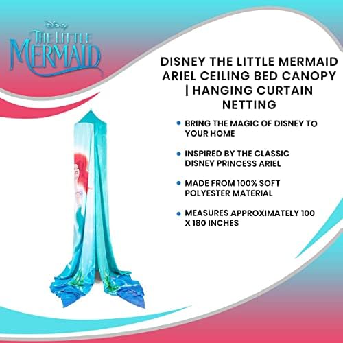 Disney The Little sirena Ariel Dječji kreveti za krevet zastove za plafon, viseći poklopac mreže protiv komaraca