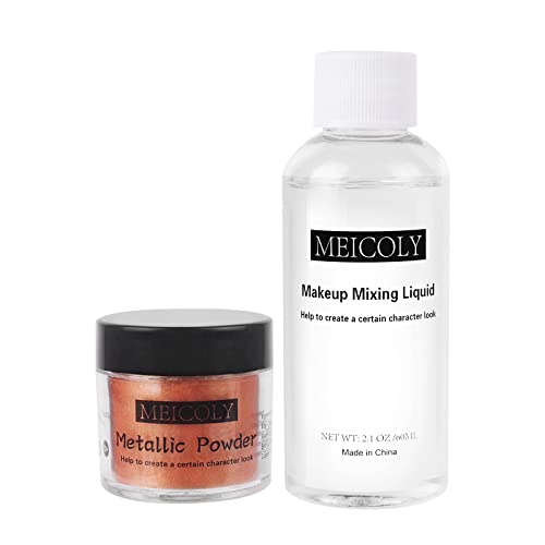 Meicoly Metallic Boiper Boja za tijelo, 0,7 oz Metalni prah sa tekućinom za miješanje šminke