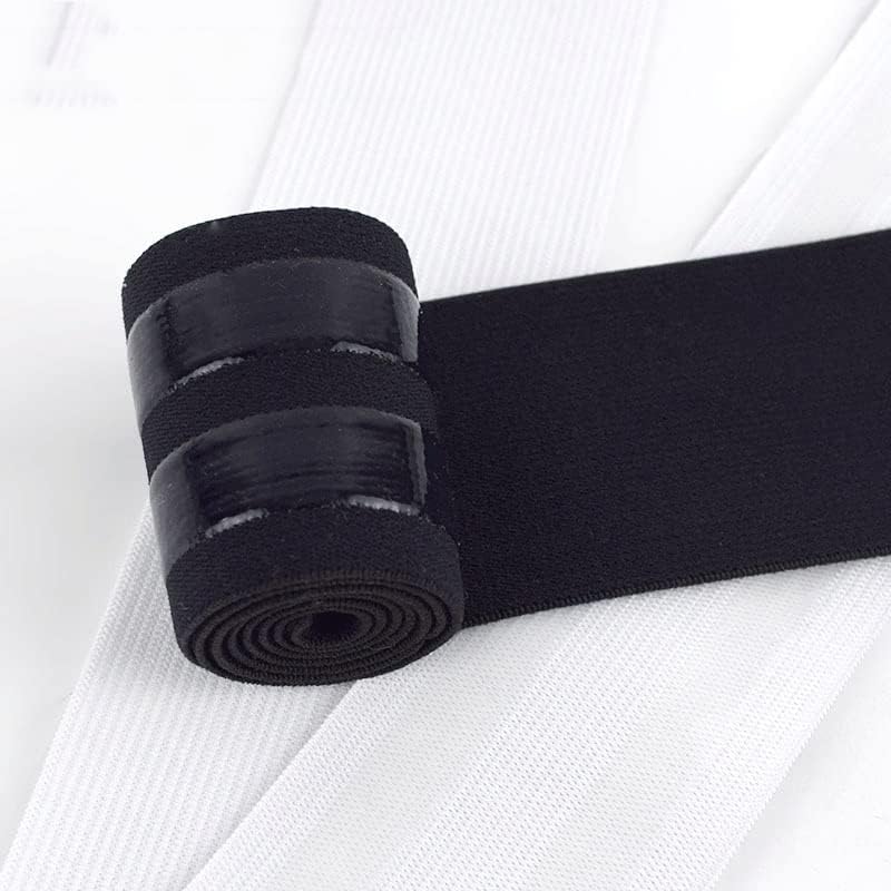 Zhuhw crno bijeli najlonski poliester neklizajući silikonski elastični band diy odjeća šivaće hlače pojas rastezanje