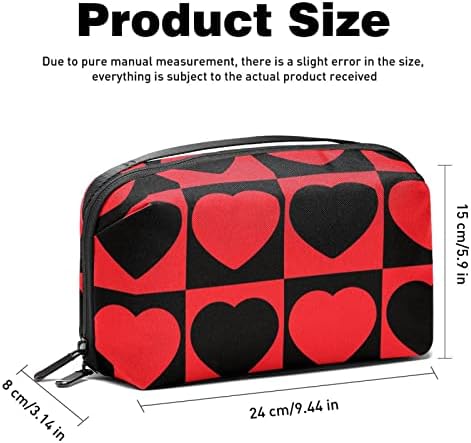 Žene i djevojke Crvena Crna Ljubav Srce mozaik kvadratna torba za šminkanje prostrana kozmetička torba torbica