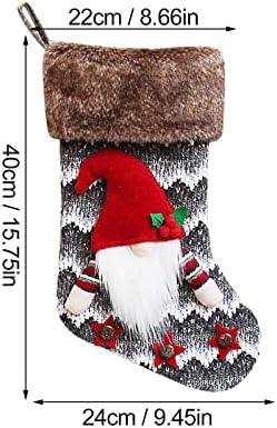 Božić mini čarapa ploče sa plišanom manžetnom čaršavom dekor poklon torba zadnjeg pogleda