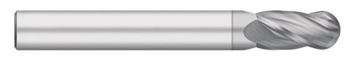 Titan TC96508 čvrsti karbidni krajnji mlin, duga dužina, 4 flauta, kuglasti nos, spirala od 30 stepeni, TiCN