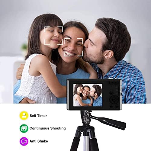 eDealz 44mp digitalna kamera kompaktna kamera za snimanje sa 32GB SD karticom, 16x digitalni zum, dječija kamera