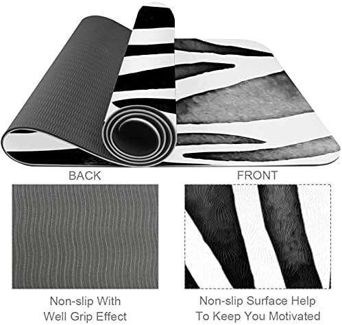 Eco Friendly yoga Mat, 72 x 24 x 6mm debljine zebre Black White TPE non Slip Yoga Mat za žene