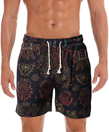 Andongnywell muške kupaće gaće štampane meko oprane kratke hlače za vježbanje s vezicama Print kratke hlače