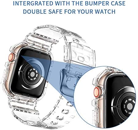 Clear Watch Band za Apple Watch 42mm 44mm 45mm Transparent SPORTSER BAND s remenom za zamjenu slučajeva za