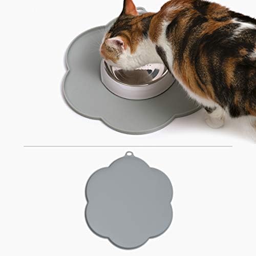 Catit Cvjetni oblik Mačka Placemat, siva, promjer 11.8in