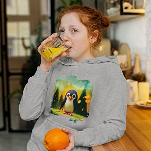 Šumska dizajn Kids 'Spužva Fleece Hoodie - Hoodie za životinje - Penguin Hoodie za djecu