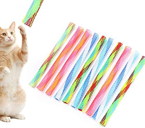 Zerodis 10kom igračke za mačke, slobodno sklopiva igračka za odbijanje mačke u obliku opruge šarene zabavne