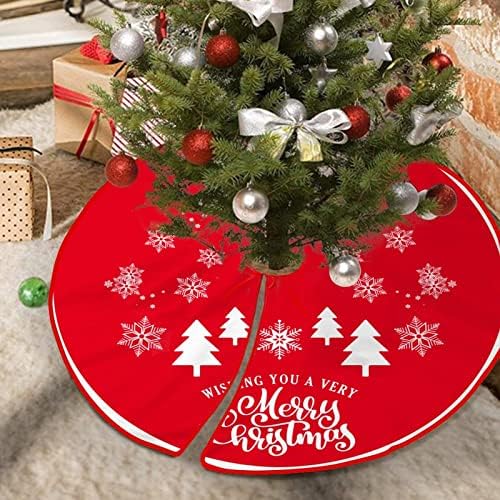 Božićna stabla 30 x30 Snowflakes Reindeer Santa Snow Xmas Tree Skirts Mat crveno i bijelo Smiješne Xmas Tree