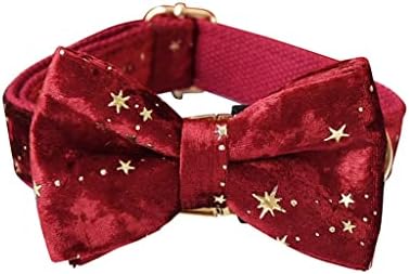 UEIDOSB Personalizirani ovratnik za pse Božićni crveni baršunasti kravata za kućne ljubimce i povodac
