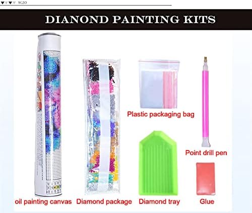 YCZO Christmand Diamond setovi za odrasle, Diamond Art za dječji Santa Claus zidni dekor, boja pune