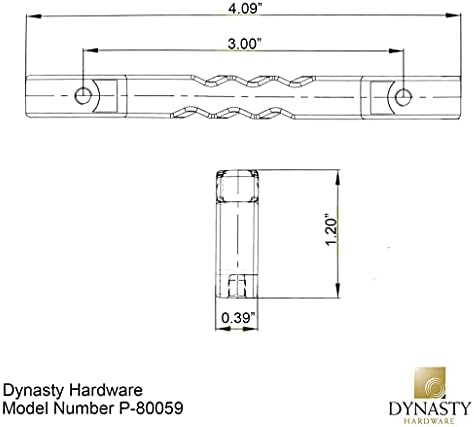 Dinasty Hardware P-80059-10B rustikalni ormar Hardver PULL CHIOD ULJA RUŠARBED BRONZE - 10 paketa