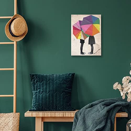 Kišobrana zidna slika - šareni kišobran rastegnuti platno - grafička zidna umjetnost