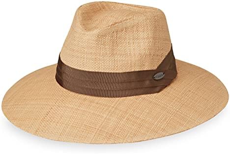 Wallaroo Hat Company Ženski Charlotte Wide Brim Fedora - UPF 50+ - Broad Brim - Lagana - podesiva - pakiranje