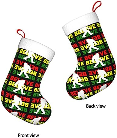 Austenstern Božićne čarape vjeruju da je BIGF-oot Xmas poklon dvostrano kamin viseći čarape