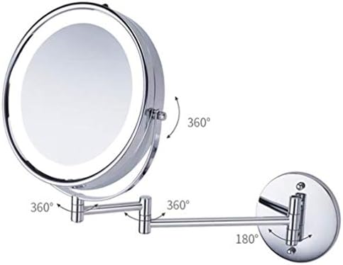 Ogledalo za šminkanje sa svetlima, dvostrano zidno Kozmetičko ogledalo 5x uvećanje proširivo ogledalo za lepotu