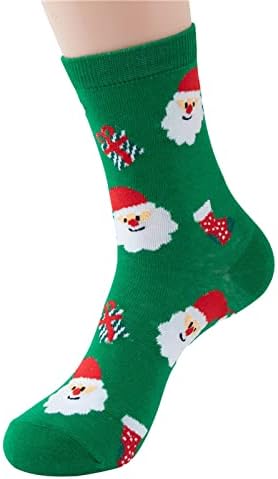 Bddviqnn ženske božićne čarape topli božićni vjetrootrni ispis Mid cijev čarape duge cijevi pamučne lude čarape