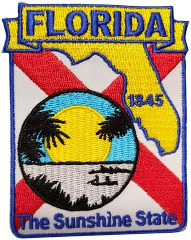 Florida Karta u obliku države vezena mrlja, sa ljepilom od željeza