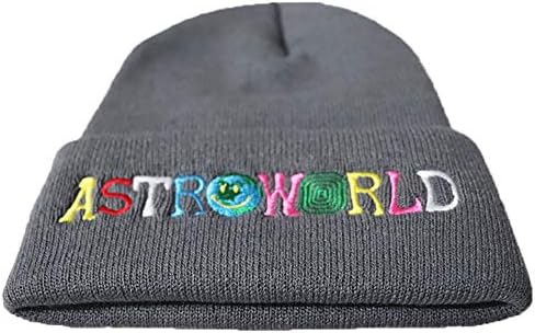 Fwjsky Astroworld Unisex izvezeni rastezljivi pleteni beskinski šešir zime tople lullies kape kape