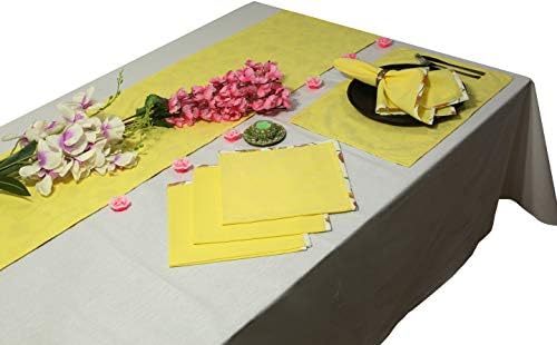 TOUCHNONONI INDTRESTOR indijski baštinski tkanini pamučni stol posteljina reverzibilni set Runner salvete