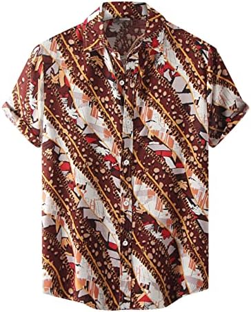 XXBR muške havajske majice s kratkim rukavima dolje Etničko Boho cvjetno print casual majica labava