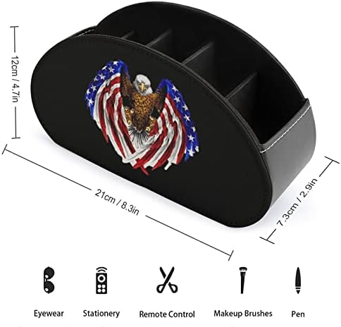 Američka zastava i eagle tiskani TV daljinski daljinski upravljač Kontrola kutija PU kožna 5