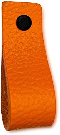 Brute Strength-kožna ladica vuče-narandžasta-4 kom-6-1 / 2 x 1 - kožna ručka-kožna komoda vuče
