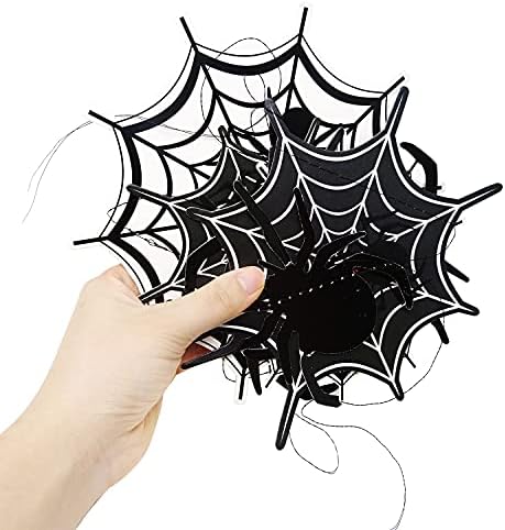Honbay 2pcs Viseći Spiderweb baner Cobweb baner Black Spider Web Garland Halloween Party Decoration