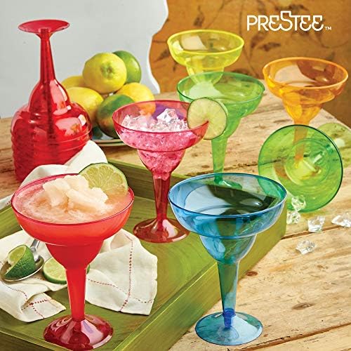 Prestee 48 Multicolor Margarita naočare plastike, 12oz - Hard Cocktail Cups, Cinco de Mayo Party Dekoracije,