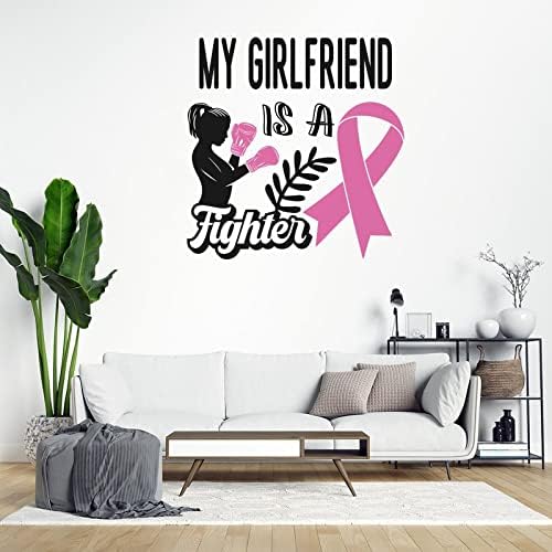 Moja djevojka je borac vinil zid Decal Pink Ribbon zid naljepnice fight rak svijest Decal Warrior dekorativne