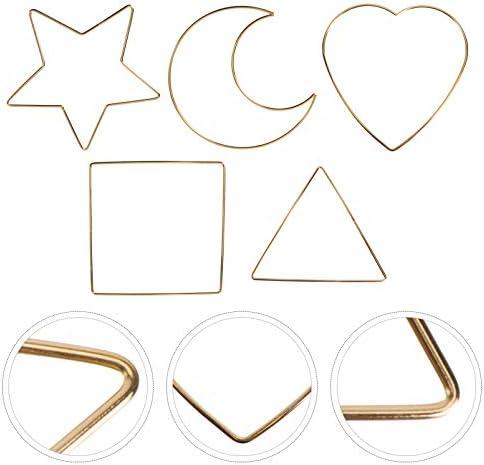 Doitool Cratter Metal Hoops Moon Star Heart Triangle okrugli oblikovan DIY DREAM CATCHER prsten Floral