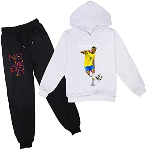 JINGO936 Kid Boy Girl Pulover Dukseri Neymar JR Dugi rukavi i jogging hlače odijelo, stočnicu s kapuljačom