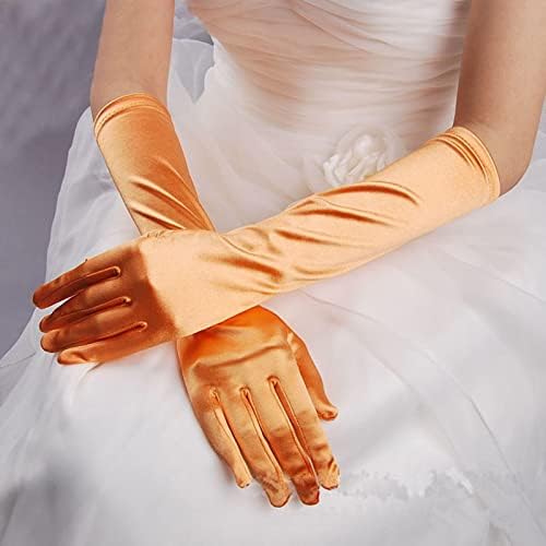 Qvkarw modernih ženskih rukavica za ples prsta naljepnica duga rukavice dužina 1920-ih satenske rukavice
