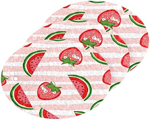 Maoblyr Watermelon Strawberry prugasti spužvi za čišćenje kuhinje, nekrbava dvostrana spužva za pranje posuđa