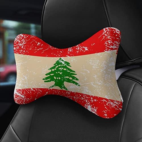 Libanonska retro zastava Jastuk za izrez automobila 2 kom. Dizajnu glavu za glavu Jastuk Univerzalni