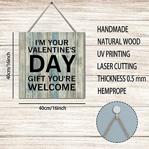 Porodični citat tiskanog drvenog plaketa Zidne viseće Ja sam vaš poklon za Valentinovo na čelu dobrodošlice